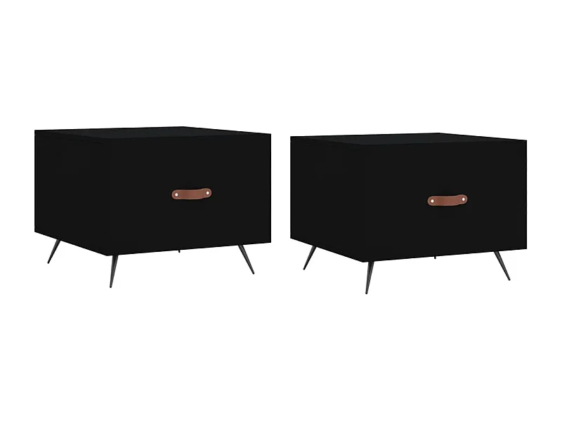 Tables basses salon-Tables d'appoint 2 pcs noir 50x50x40 cm bois d'ingénierie SHL80954