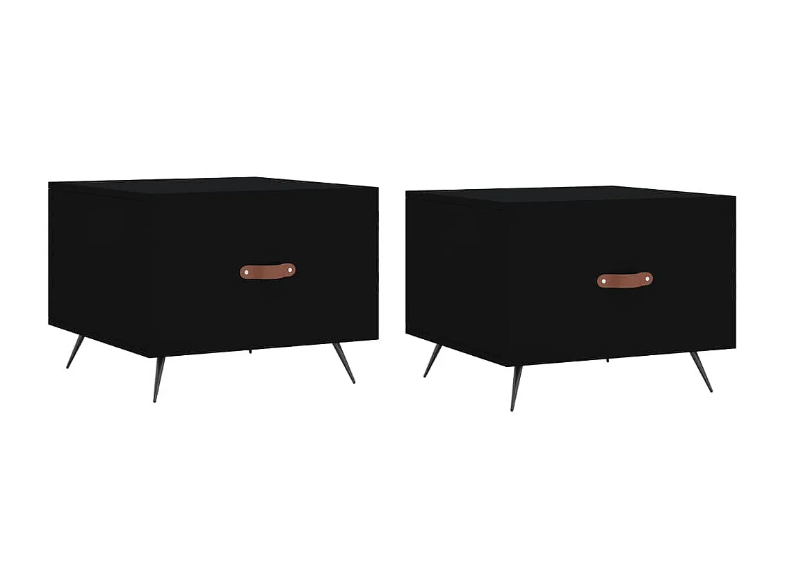 Tables basses salon-Tables d'appoint 2 pcs noir 50x50x40 cm bois d'ingénierie SHL80954