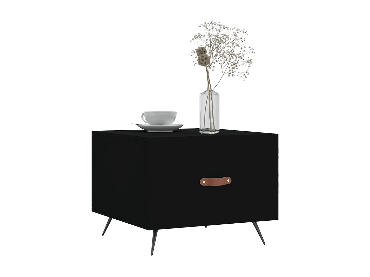 Tables basses salon-Tables d'appoint 2 pcs noir 50x50x40 cm bois d'ingénierie SHL80954