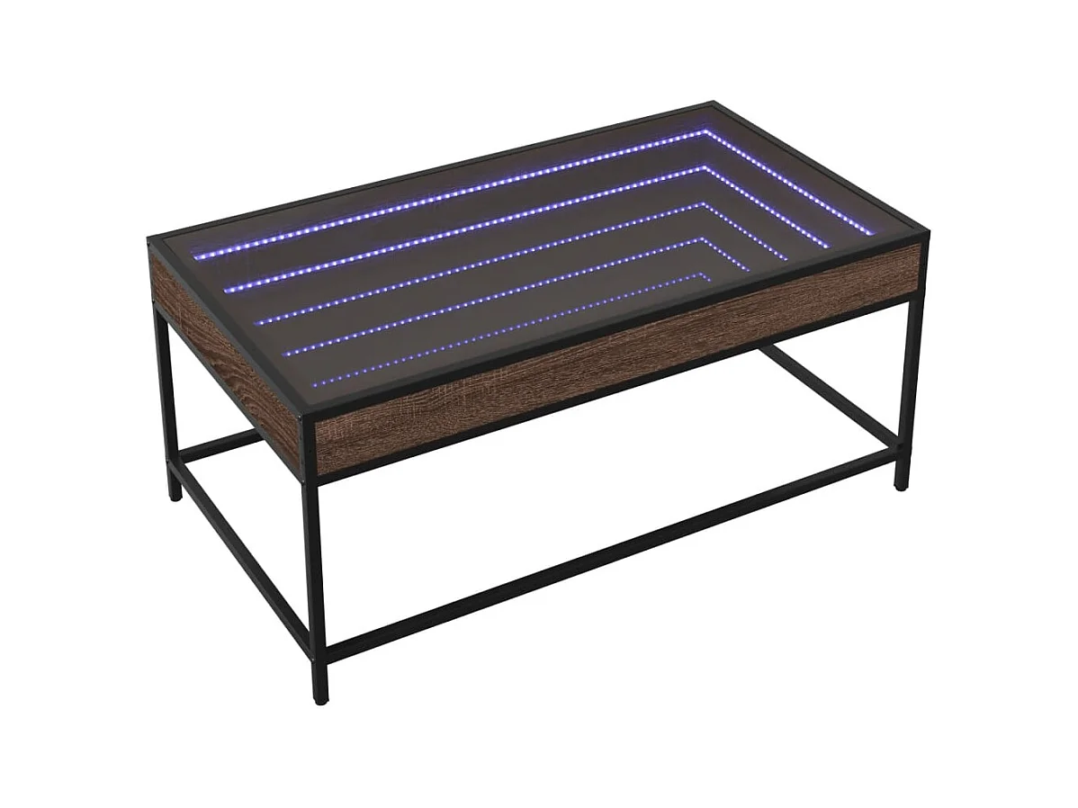 Mesa de centro-Mesa auxiliar madera de ingeniería roble ahumado 102x55,5x40cm SHL3497