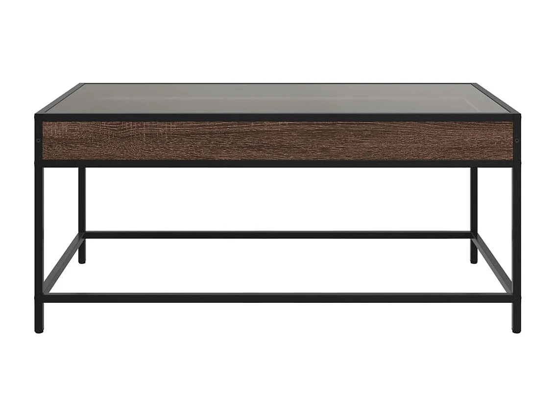 Mesa de centro-Mesa auxiliar madera de ingeniería roble ahumado 102x55,5x40cm SHL3497