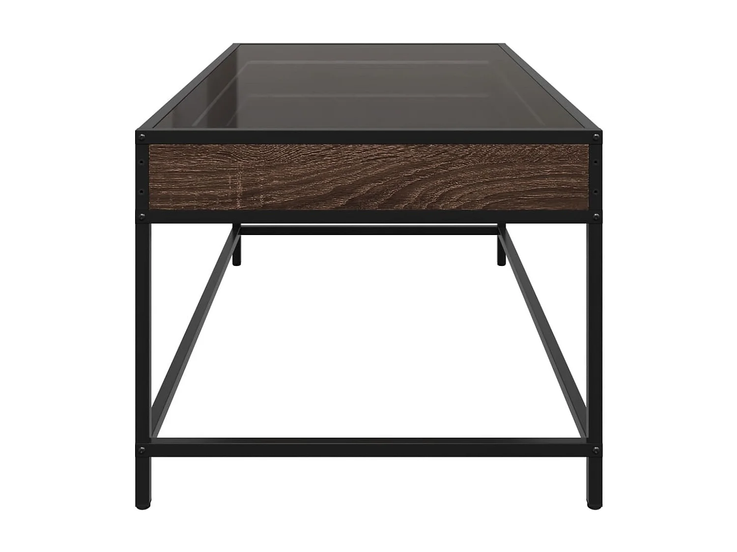 Couchtisch mit Infinity-LED | Beistelltische | Sofatisch Braun Eichen-Optik 90x50x41 cm SHL38619