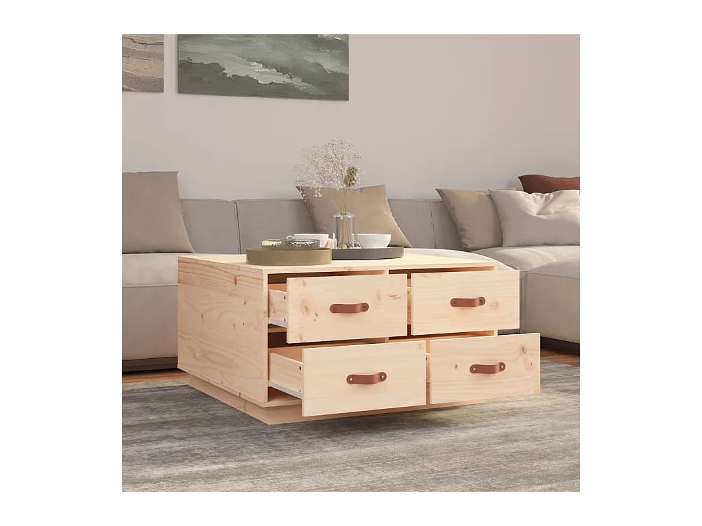 Mesa de centro | Mesa de apoio | Mesa de café 80x80x45 cm madeira de pinho maciça