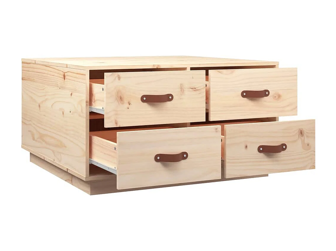 Couchtisch-Wohnzimmertisch-Beistelltische 80x80x45 cm Massivholz Kiefer SHL89420