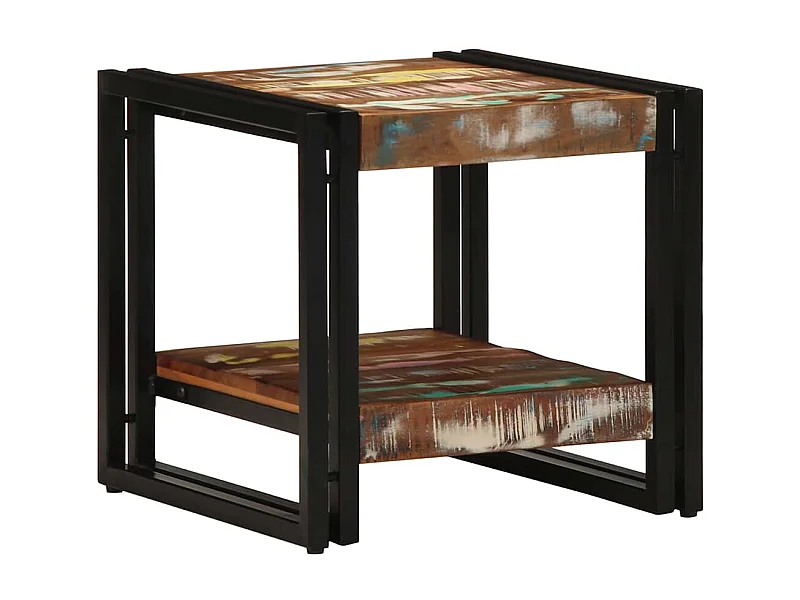 Mesa de centro | Mesa auxiliar | Mesita de centro MDF y hierro marrón oscuro y negro 90x45x45 cm SHL3576