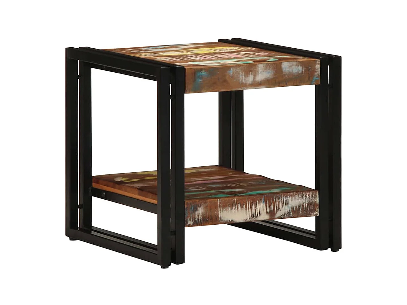 Mesa de centro | Mesa auxiliar | Mesita de centro MDF y hierro marrón oscuro y negro 90x45x45 cm SHL3576