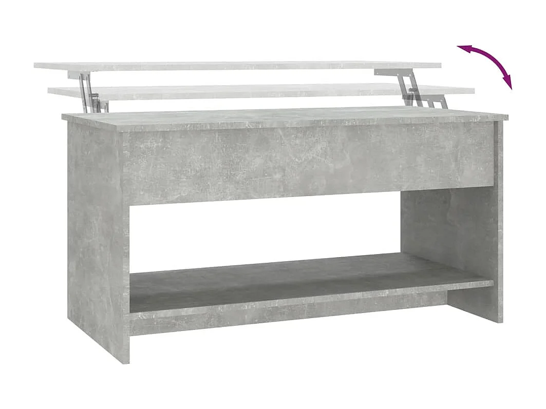 Couchtisch-Sofatisch-Beistelltische Betongrau 102x50x52,5 cm Holzwerkstoff SHL95713