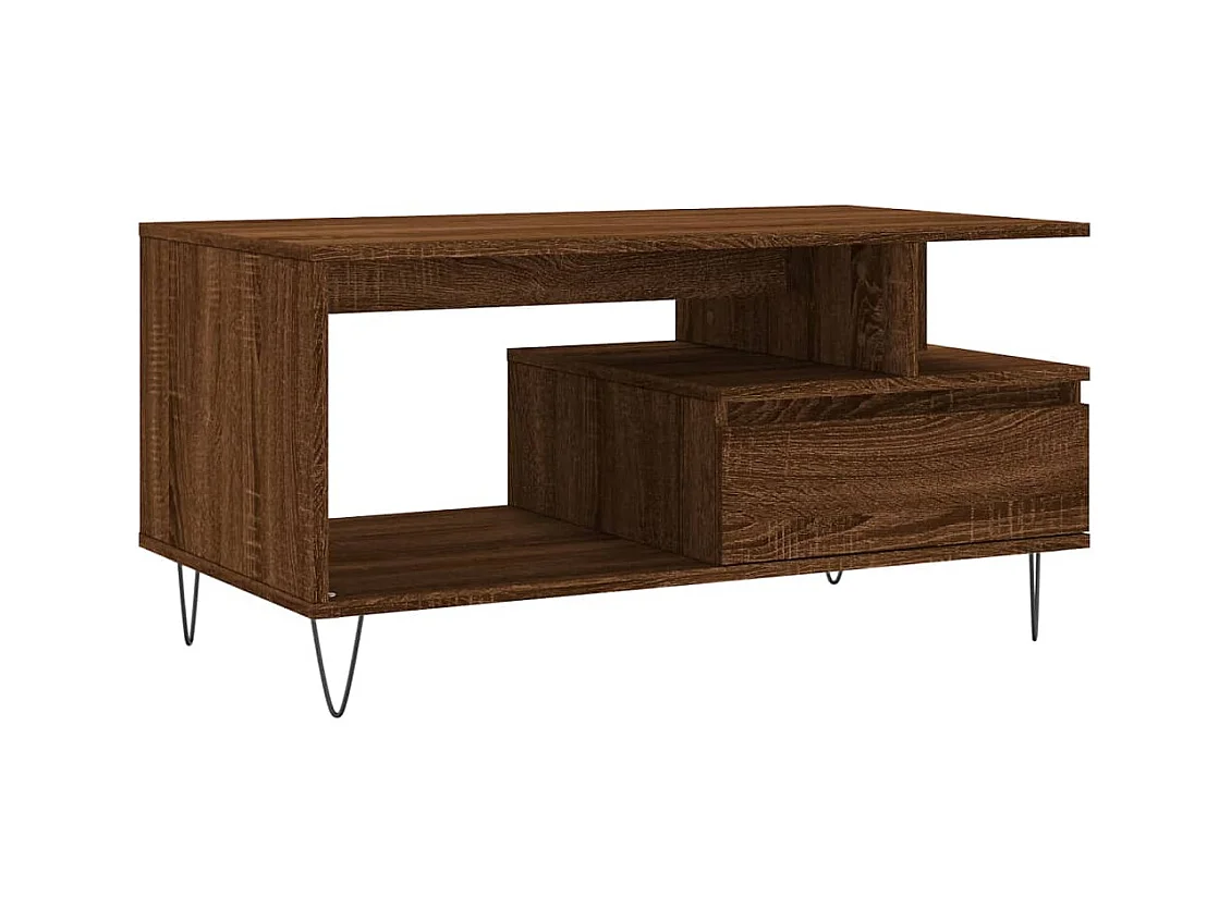 Table basse salon-Table d'appoint Chêne marron 90x49x45 cm Bois d'ingénierie SHL518