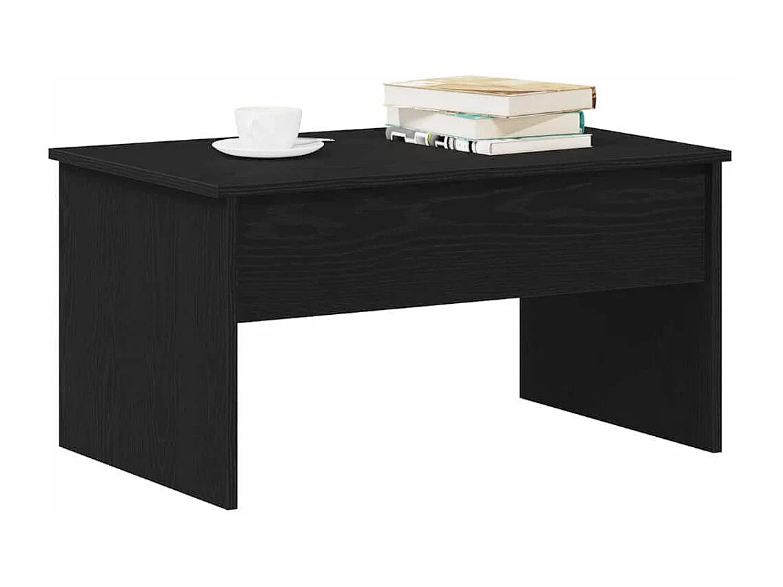 Mesa de centro-Mesa auxiliar-Mesita de centro madera contrachapada negro 60x60x31,5 cm SHL2440