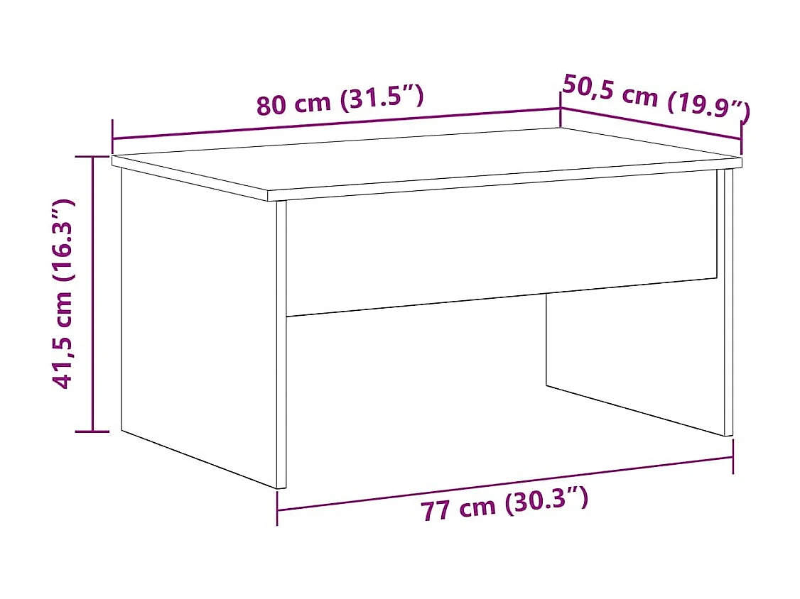 Mesa de centro-Mesa auxiliar-Mesita de centro madera contrachapada negro 60x60x31,5 cm SHL2440