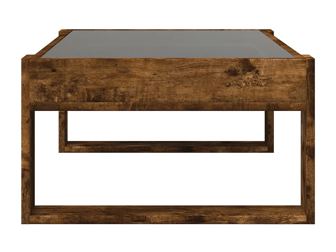 Couchtisch mit Infinity-LED | Beistelltische | Sofatisch Räuchereiche 90x53x30 cm SHL9889