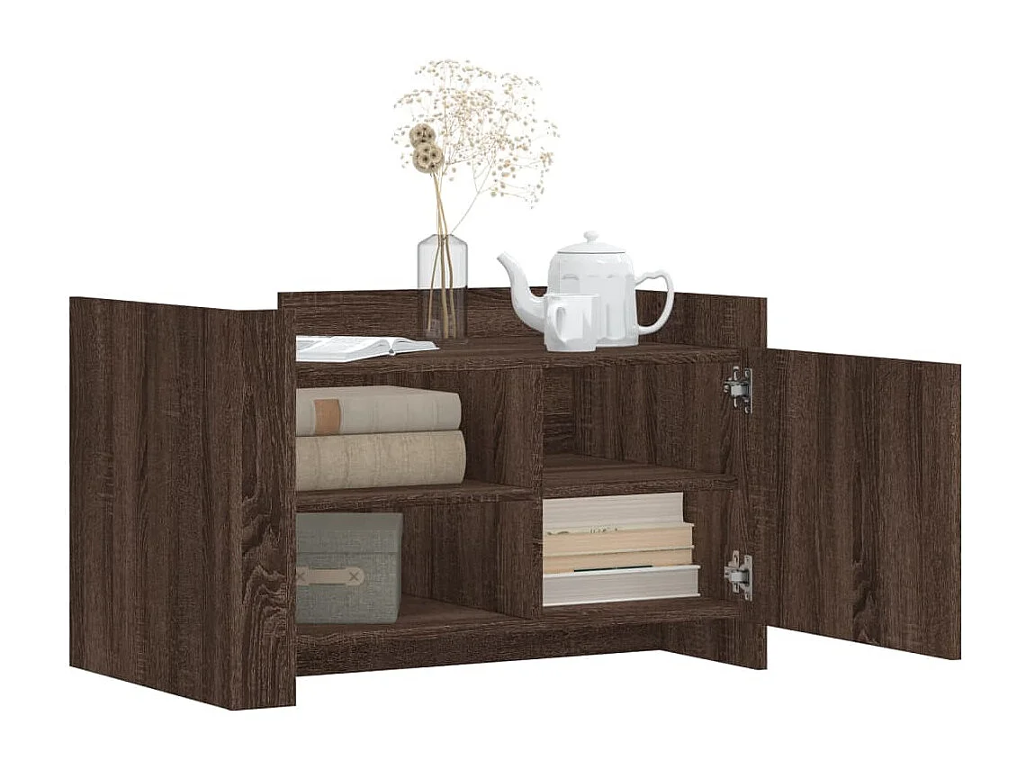 Couchtisch-Wohnzimmertisch-Beistelltische Braun Eichen-Optik 80x50x50 cm Holzwerkstoff SHL79813