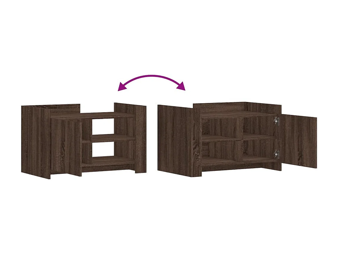 Couchtisch-Wohnzimmertisch-Beistelltische Braun Eichen-Optik 80x50x50 cm Holzwerkstoff SHL79813