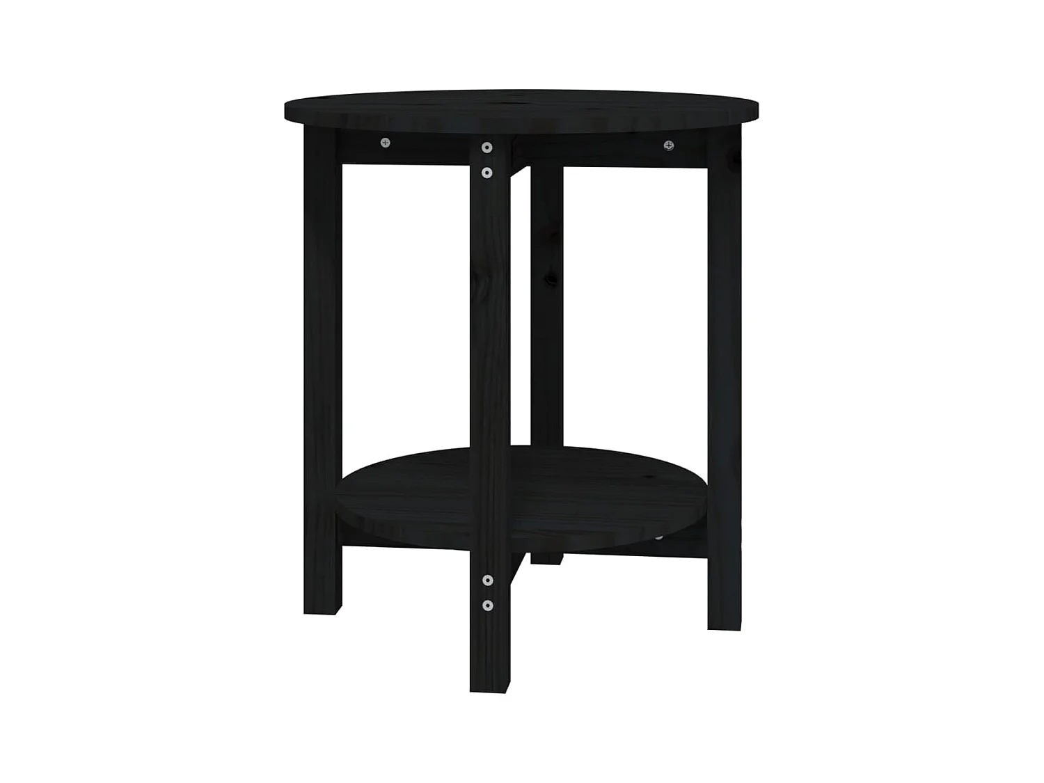 Mesa de centro | Mesa de apoio Ø 55x60 cm madeira de pinho maciça preto