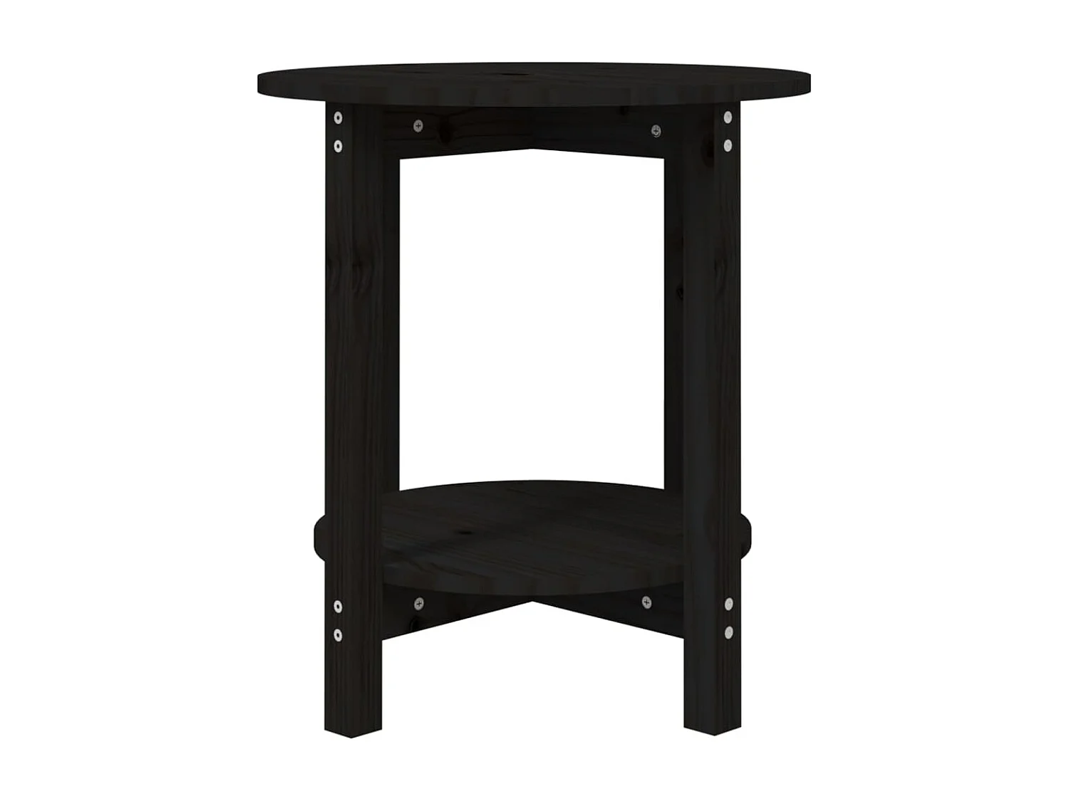 Mesa de centro | Mesa de apoio Ø 55x60 cm madeira de pinho maciça preto