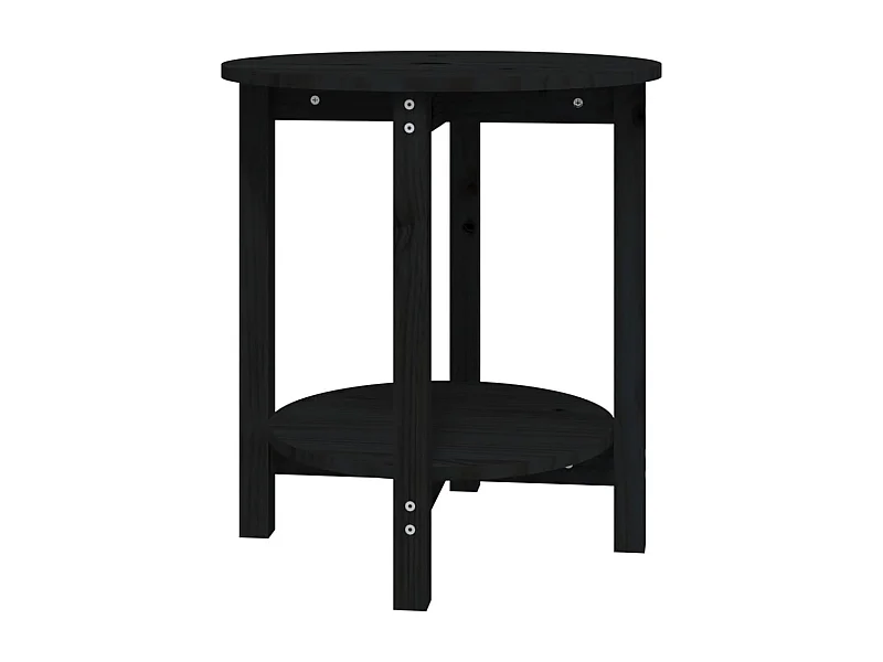 Table basse salon-Table d'appoint Noir Ø 55x60 cm Bois massif de pin SHL24046