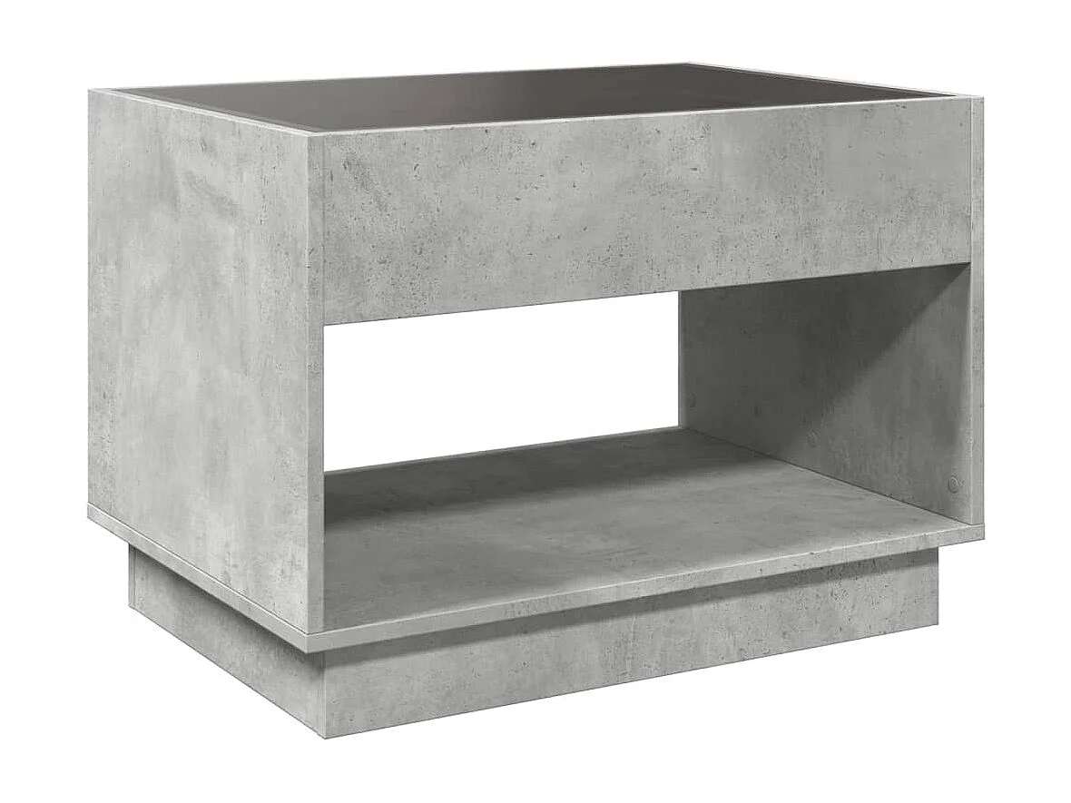 Couchtisch mit Infinity-LED | Beistelltische | Sofatisch Betongrau 70x50x50 cm SHL14039