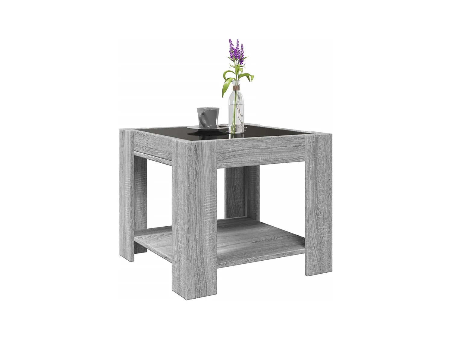 Mesa de centro-Mesa auxiliar madera contrachapada negro 90x50x35 cm SHL4138