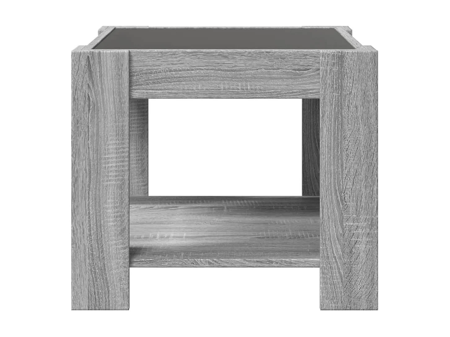 Tavolino da Salotto-Tavolino da Caffè con LED Grigio Sonoma 53x53x45 cm Multistrato SHL85979