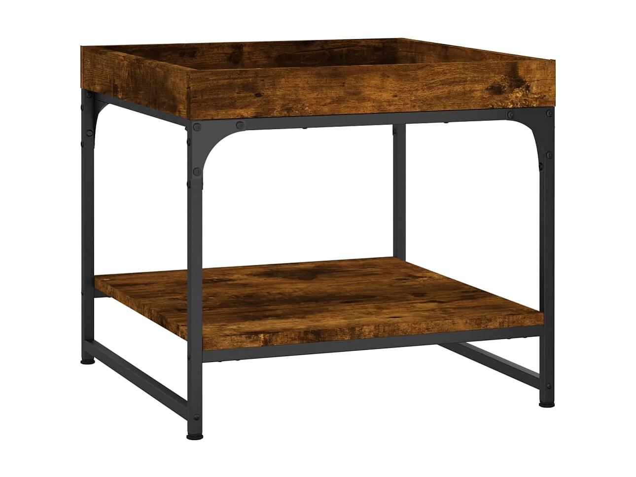 Couchtisch-Wohnzimmertisch-Beistelltische Räuchereiche 49,5x49,5x45 cm Holzwerkstoff SHL84221