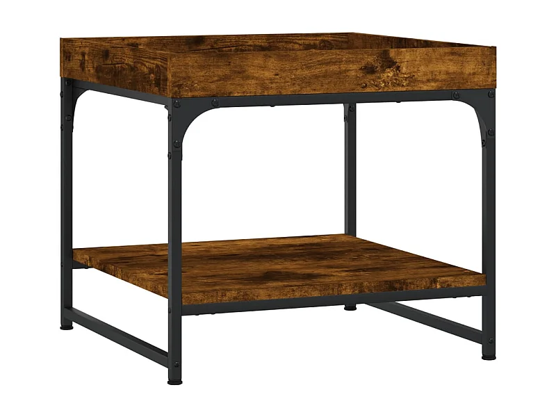 Couchtisch-Wohnzimmertisch-Beistelltische Räuchereiche 49,5x49,5x45 cm Holzwerkstoff SHL84221