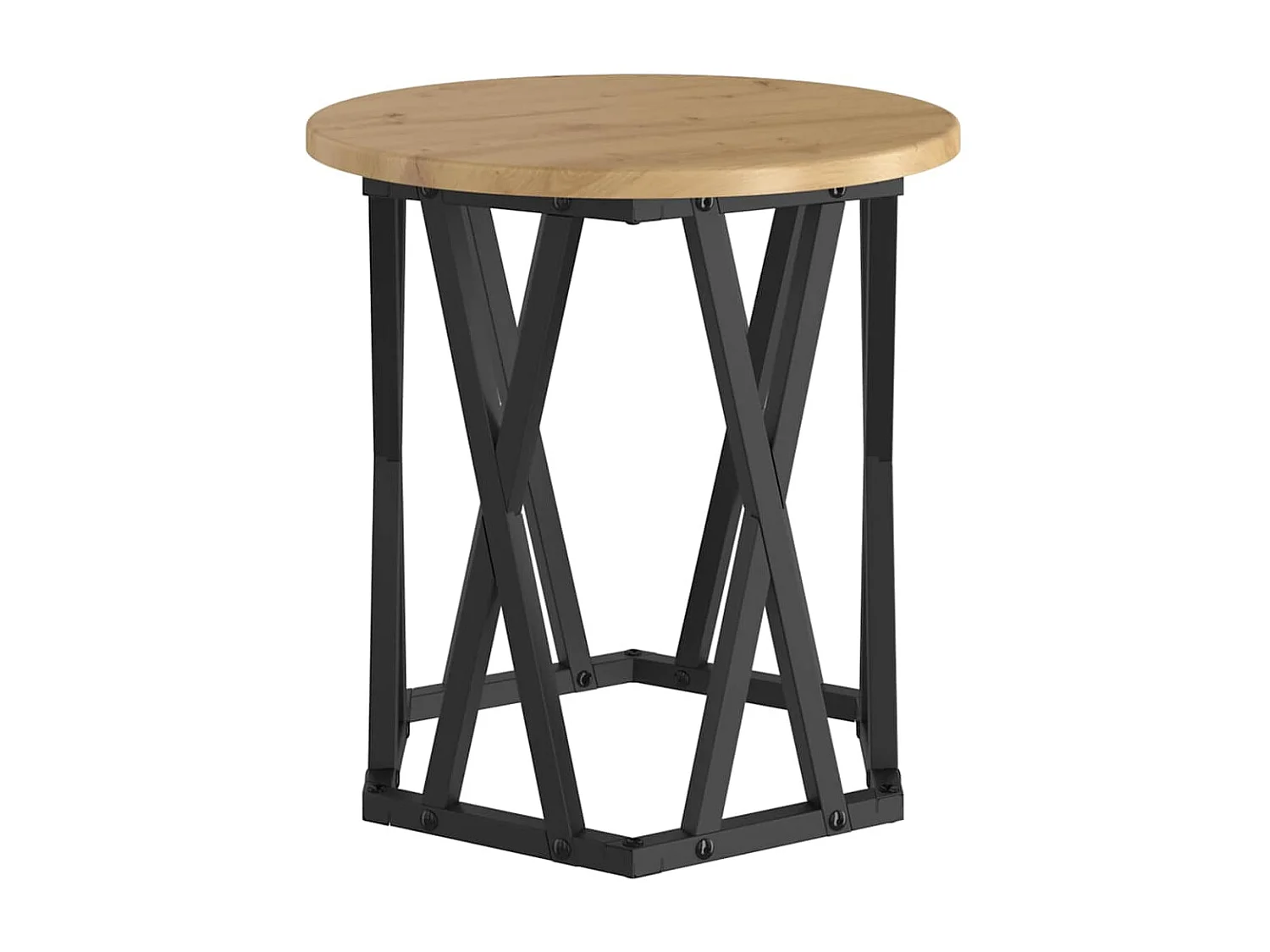 Couchtisch 2er Set-Sofatisch-Beistelltische Artisan-Eiche Ingenieure Holz und Stahl SHL34216