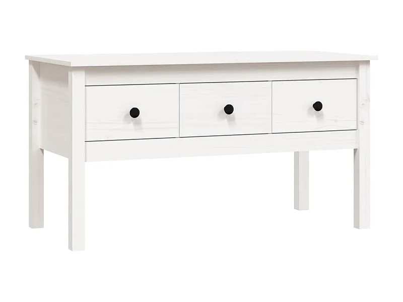 Couchtisch-Wohnzimmertisch-Beistelltische Weiß 102x49x55 cm Massivholz Kiefer SHL24383