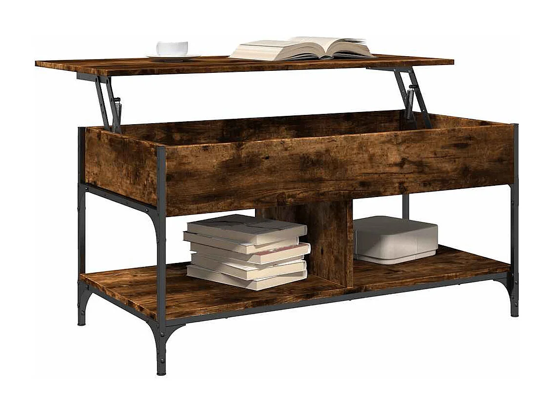 Mesa de centro-Mesa auxiliar de madera maciza reciclada 90x50x31 cm SHL1413