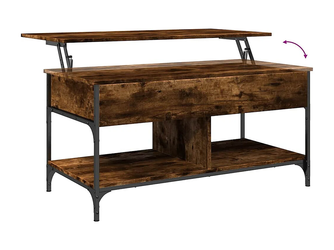 Mesa de centro-Mesa auxiliar de madera maciza reciclada 90x50x31 cm SHL1413