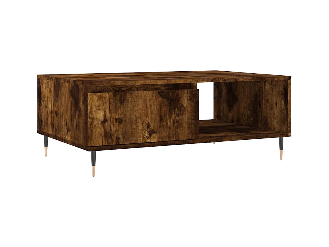 Table basse salon-Table d'appoint chêne fumé 90x60x35 cm bois d'ingénierie SHL26446