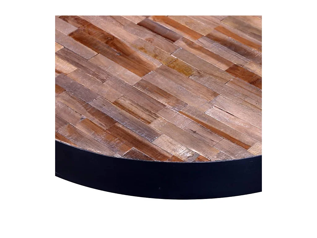 Table basse salon-Table d'appoint ronde Bois de teck recyclé SHL60581