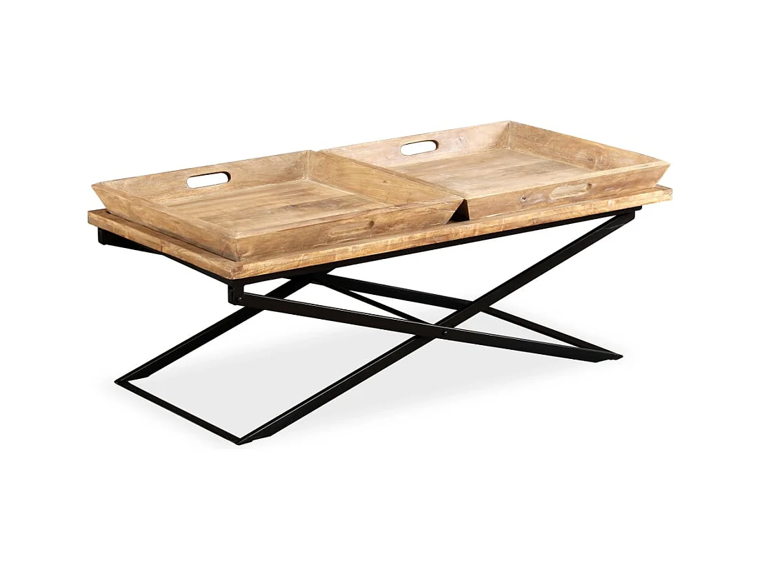 Mesa de centro | Mesa de café | Mesa auxiliar 2 piezas Natural 49x49x28 cm SHL1653