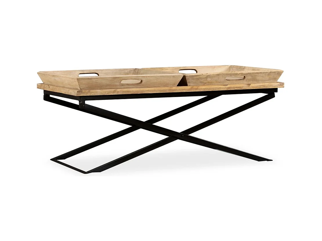 Mesa de centro | Mesa de café | Mesa auxiliar 2 piezas Natural 49x49x28 cm SHL1653