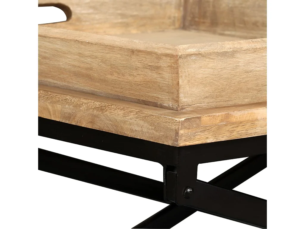 Couchtisch-Beistelltisch-Sofatisch Mangoholz Massiv 110x55x42 cm SHL13137