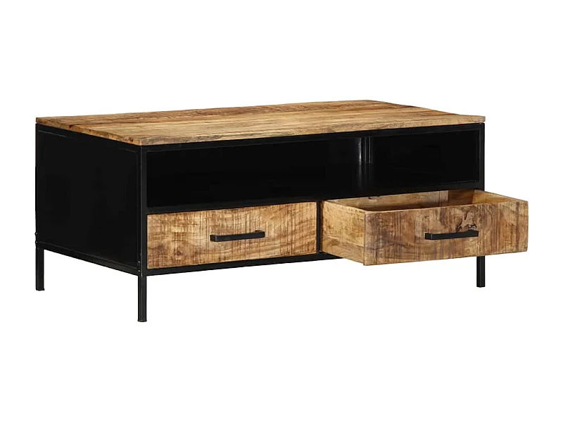 Table basse salon-Table d'appoint 90x50x40 cm Bois Massif Brut de Manguier SHL96126