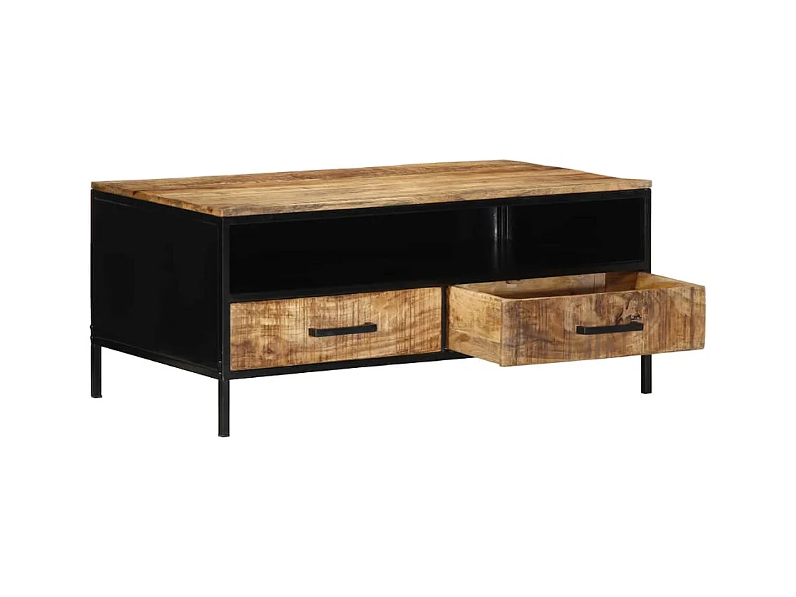 Table basse salon-Table d'appoint 90x50x40 cm Bois Massif Brut de Manguier SHL96126