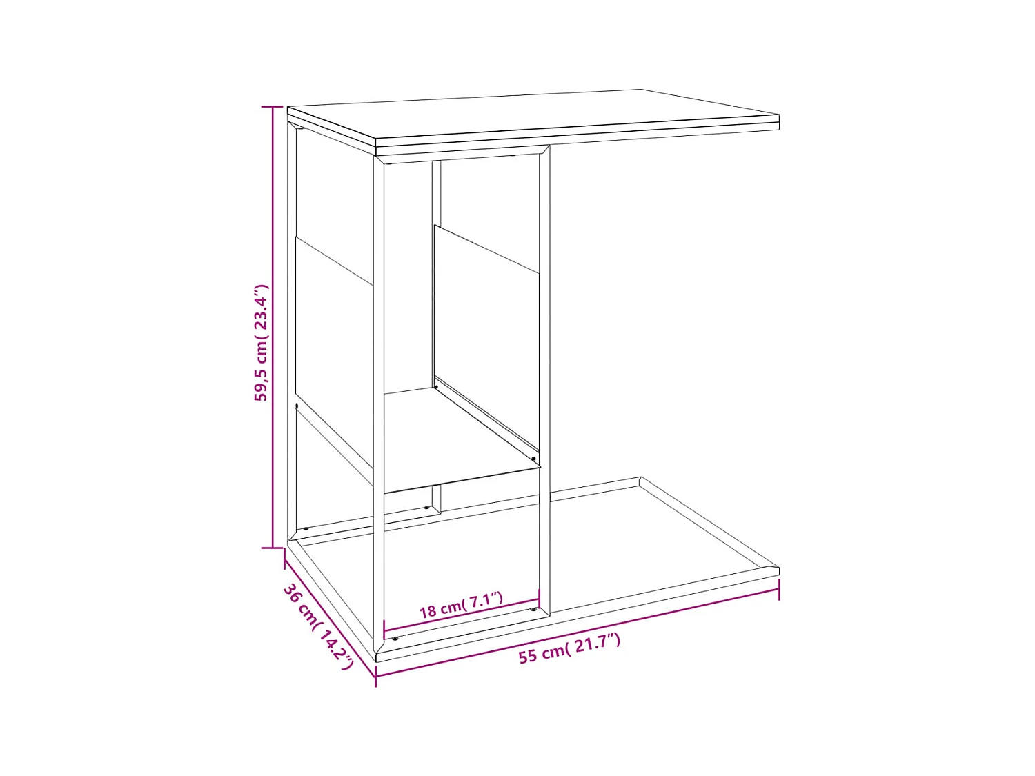 Mesa de centro | Mesa auxiliar acero laminado en frío blanco 101,5x50x43,5 cm SHL4338
