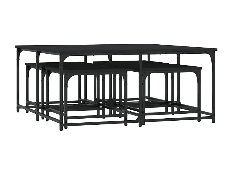 Mesa de centro-Mesa auxiliar con 2 cajones tallados madera gris 110x50x40 cm SHL175