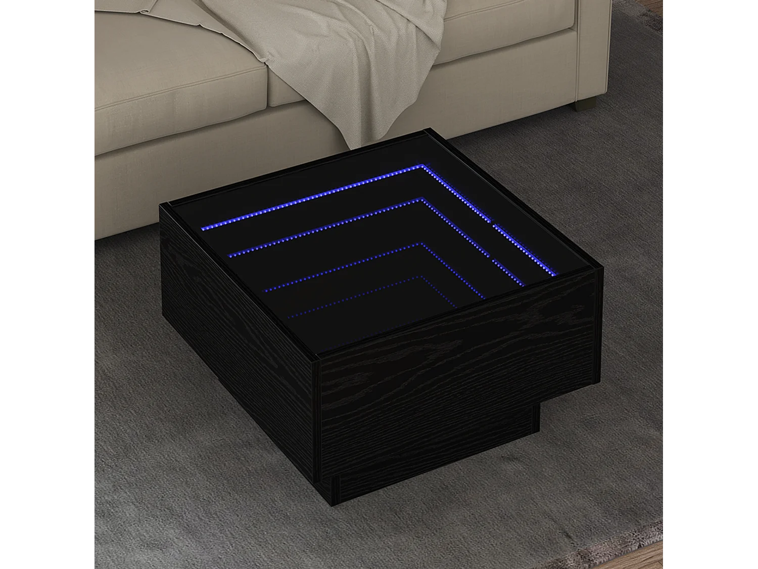 Table basse salon-Table d'appoint Chêne noir 50x50x30 cm Bois d'ingénierie SHL94226