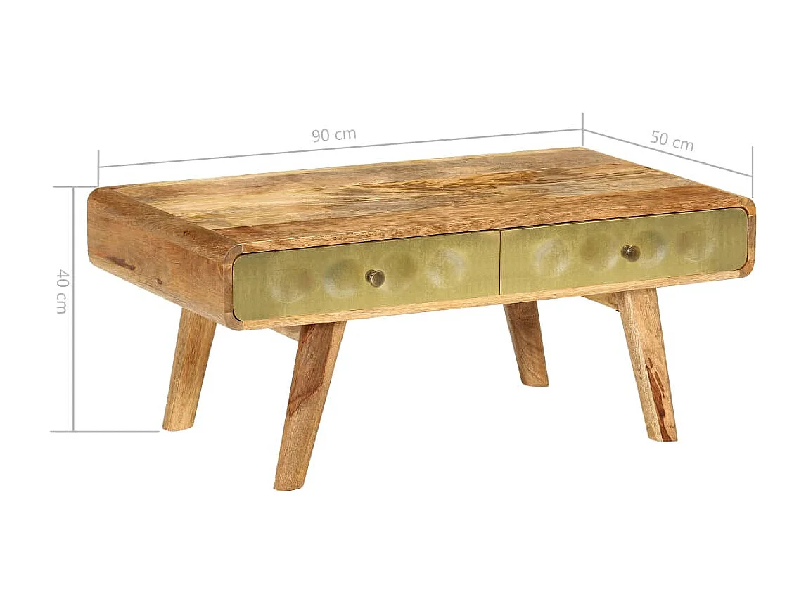 Couchtisch-Beistelltisch-Sofatisch Massivholz Mango 90x50x40 cm SHL77332
