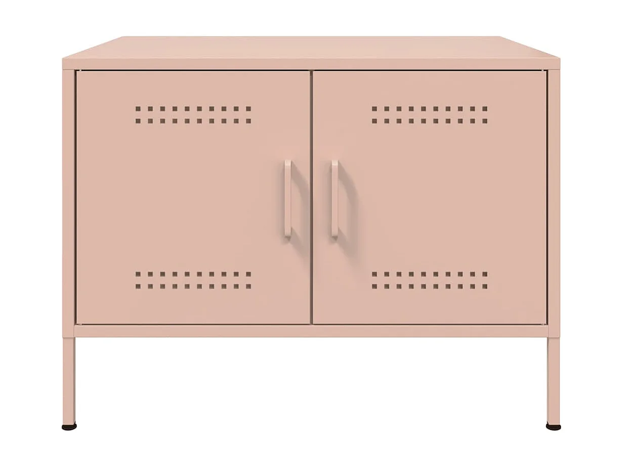 Couchtisch-Wohnzimmertisch-Beistelltische Rosa 68x50x50,5 cm Stahl SHL80237