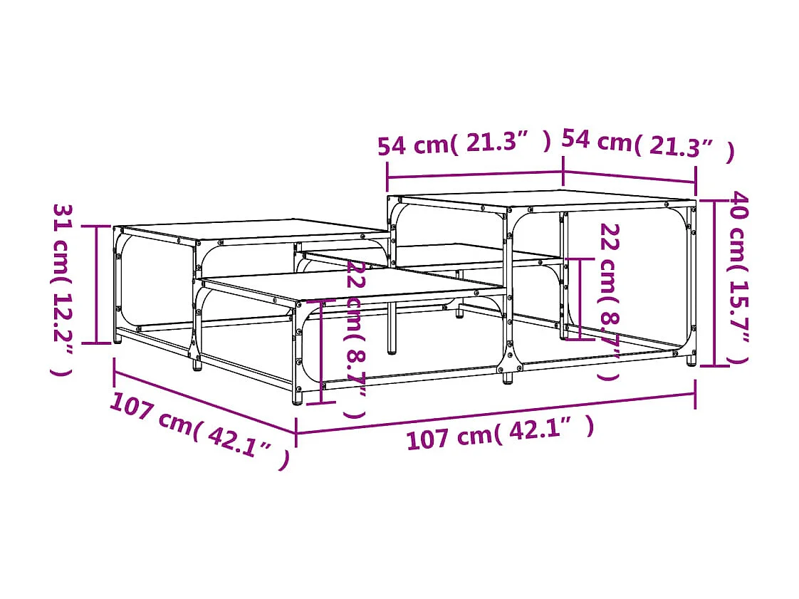 Table basse salon-Table d'appoint noir 107x107x40 cm bois d'ingénierie SHL72903