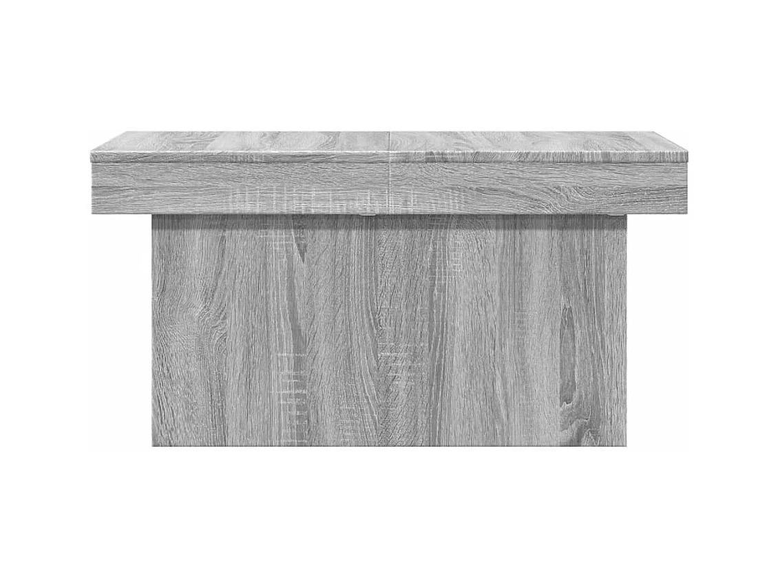 Mesa de centro-Mesa auxiliar de madera maciza de teca y polirresina 70x45 cm SHL3382