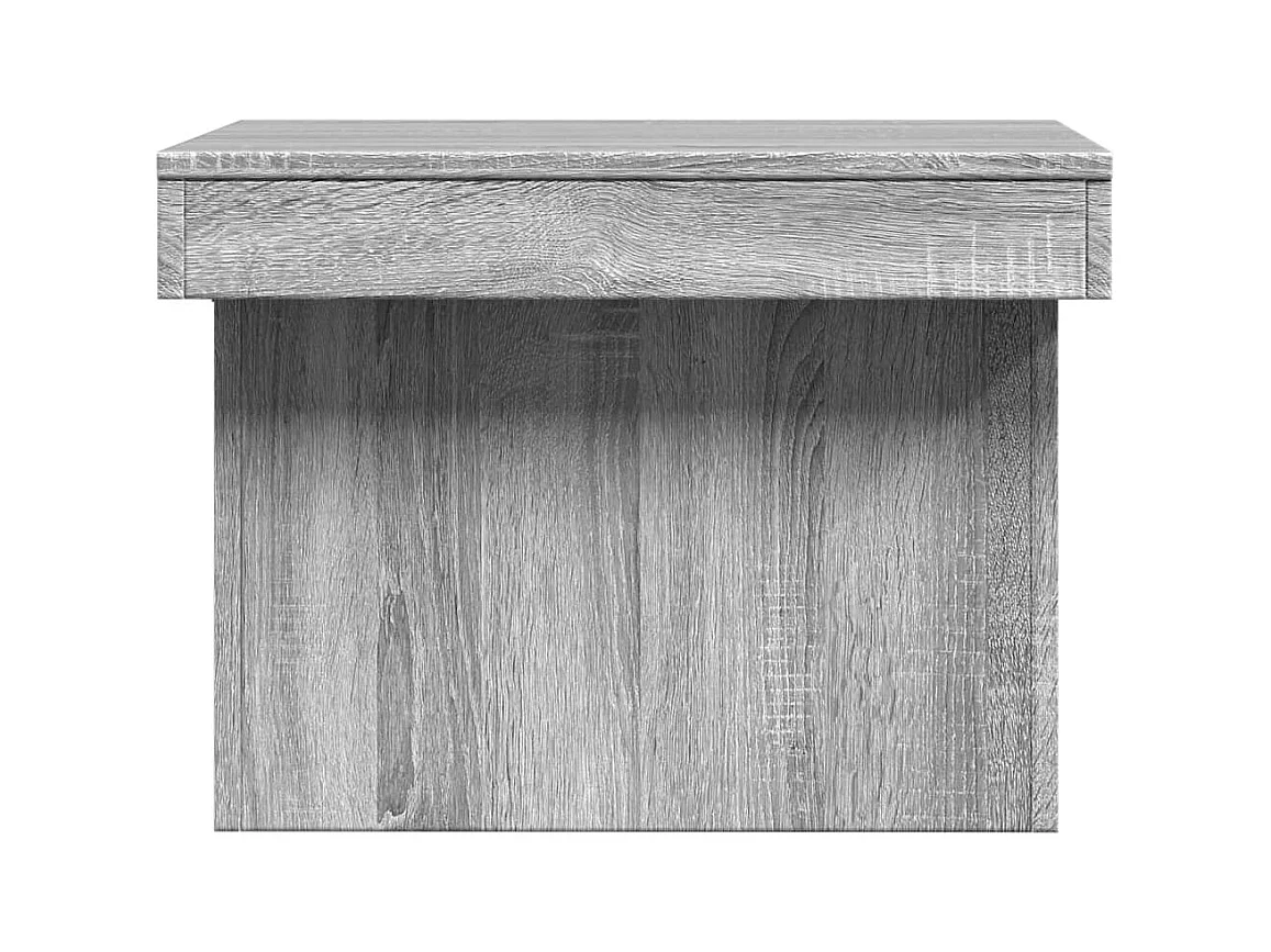 Mesa de centro-Mesa auxiliar de madera maciza de teca y polirresina 70x45 cm SHL3382