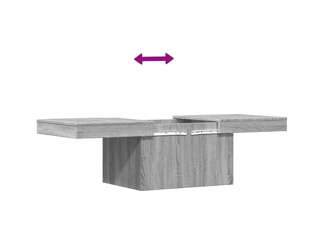 Mesa de centro-Mesa auxiliar de madera maciza de teca y polirresina 70x45 cm SHL3382