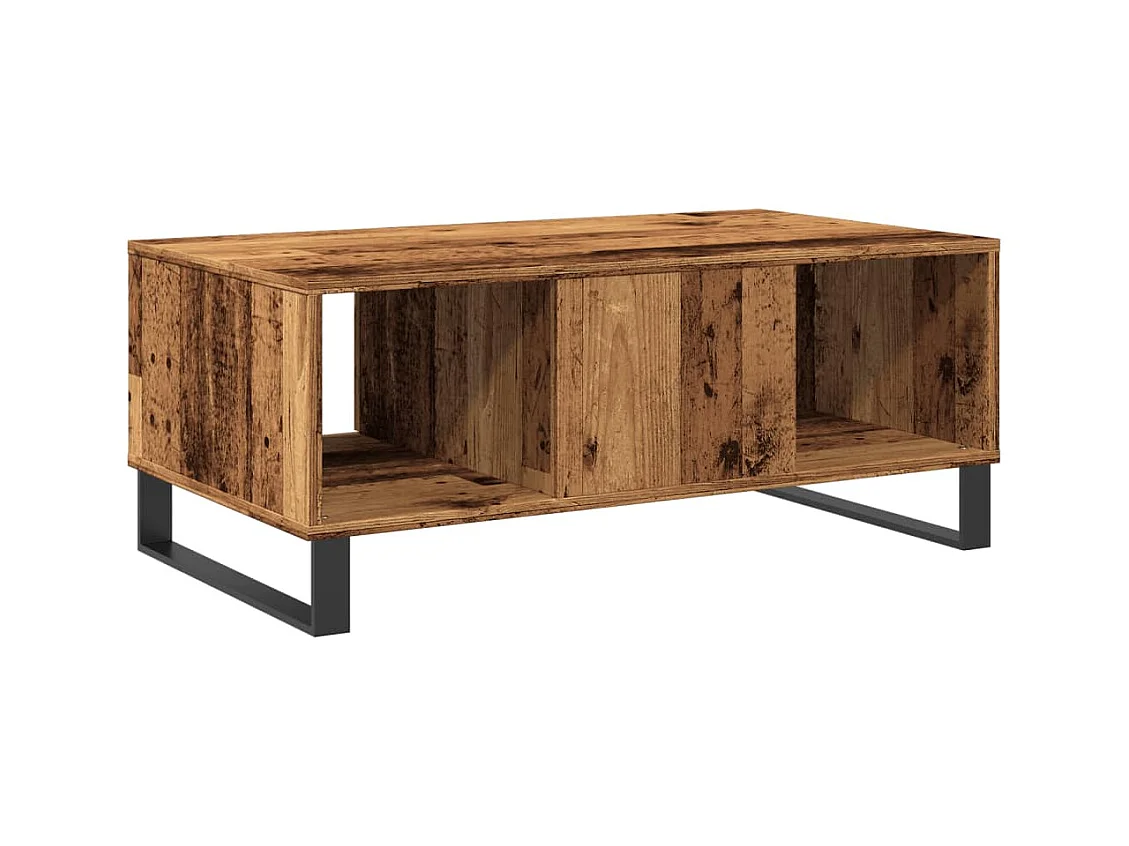 Table basse salon-Table à thé avec rangement vieux bois 90x50x36,5 cm bois d'ingénierie SHL86044