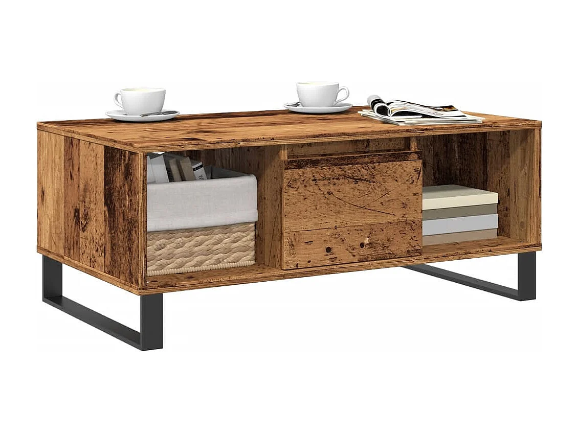 Couchtisch-Wohnzimmertisch-Beistelltische Altholz-Optik 90x50x36,5 cm Holzwerkstoff SHL44230