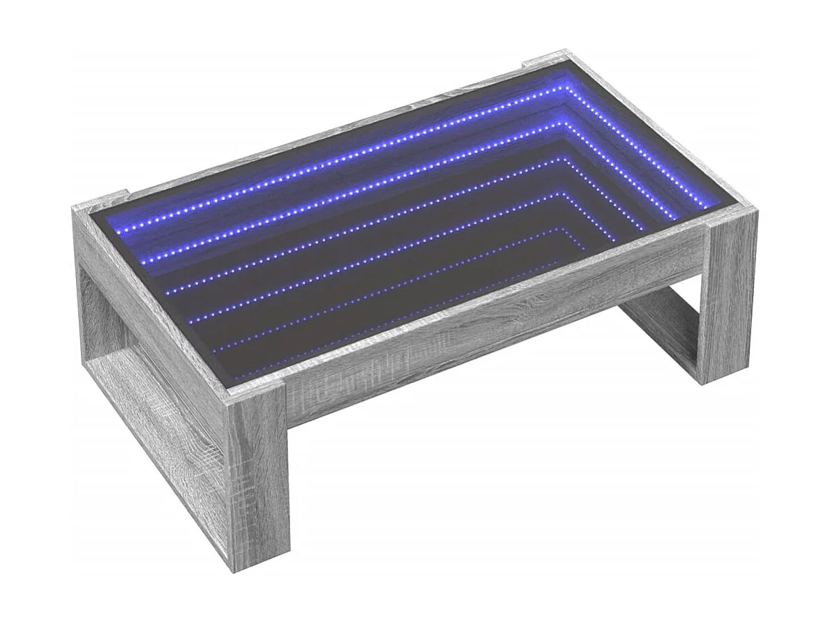 Couchtisch mit Infinity-LED | Beistelltische | Sofatisch Grau Sonoma 90x53x30 cm SHL97872