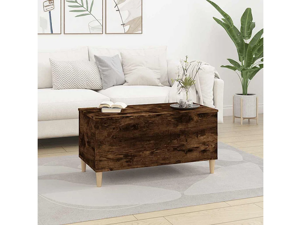 Couchtisch-Wohnzimmertisch-Beistelltische Räuchereiche 90x44,5x45 cm Holzwerkstoff SHL95322