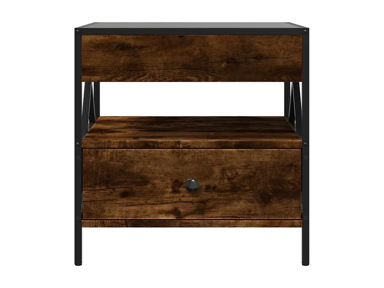 Couchtisch mit Infinity-LED | Beistelltische | Sofatisch Räuchereiche 50x50x51 cm SHL32878